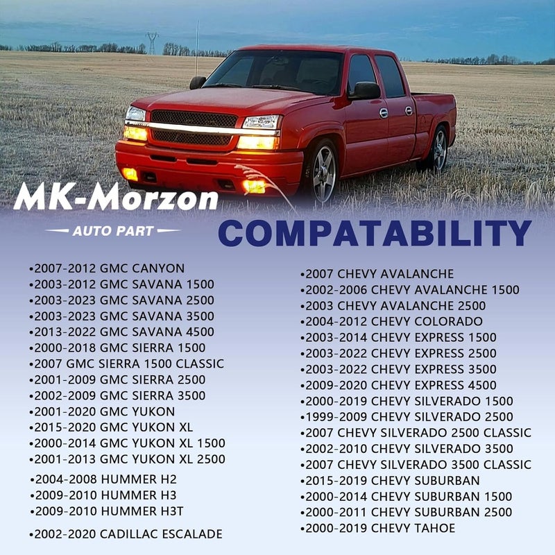 MK-Morzon Front Upper Control Arm Cam Bolts Kit Adjusting Bolt ±1.5 Degree Fit For Chevy Silverado Express Suburban GMC Sierra 1500 2500 Yukon Cadillac Hummer Replaces# K100026 45K5012 MS50067 545-510 - Image 3